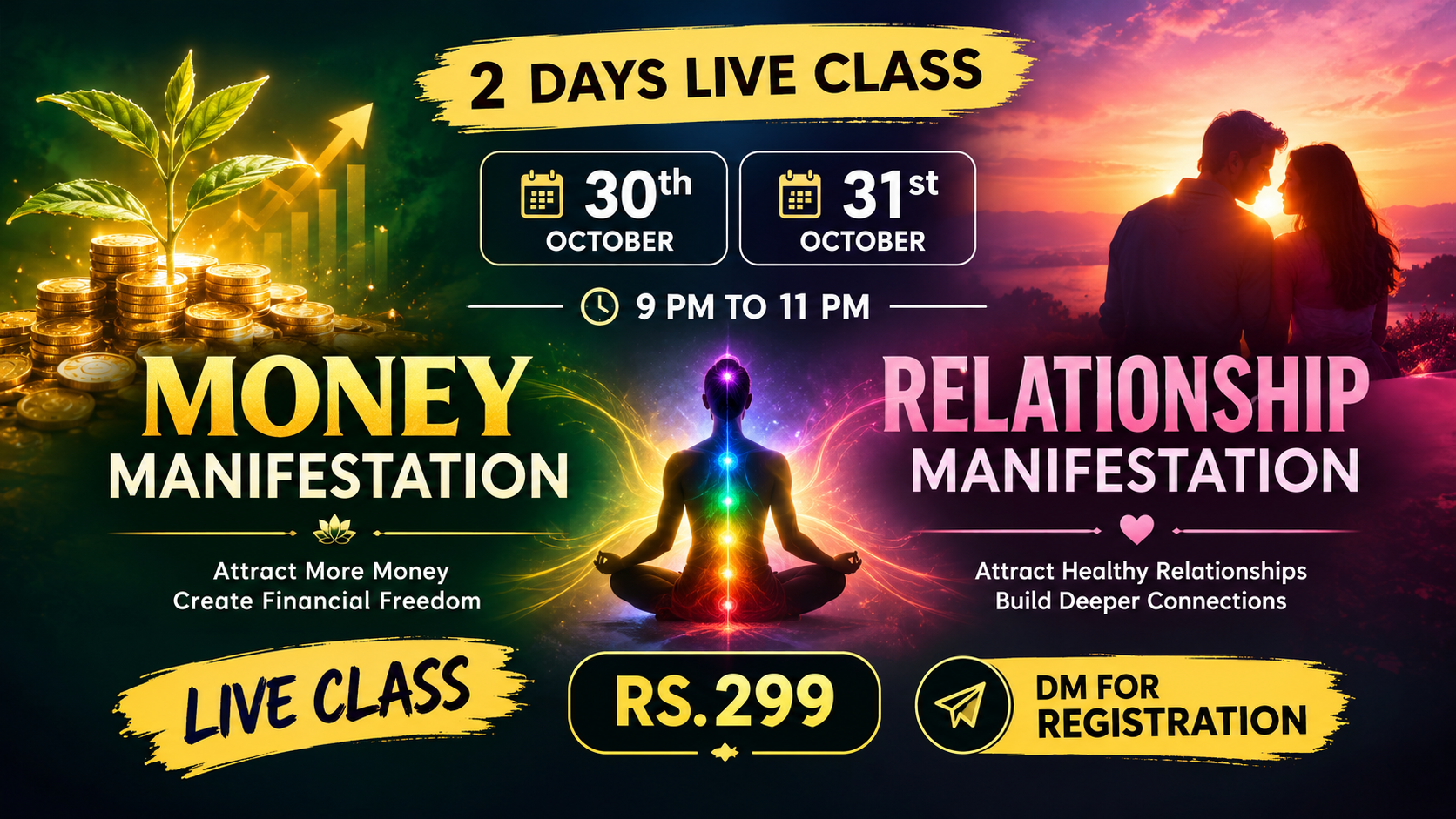  💰 Money Manifestation ❤️ Relationship Manifestation 2 Days Live Class🧘🏻